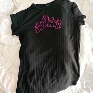 Rue21 medium ripped flame baby tee